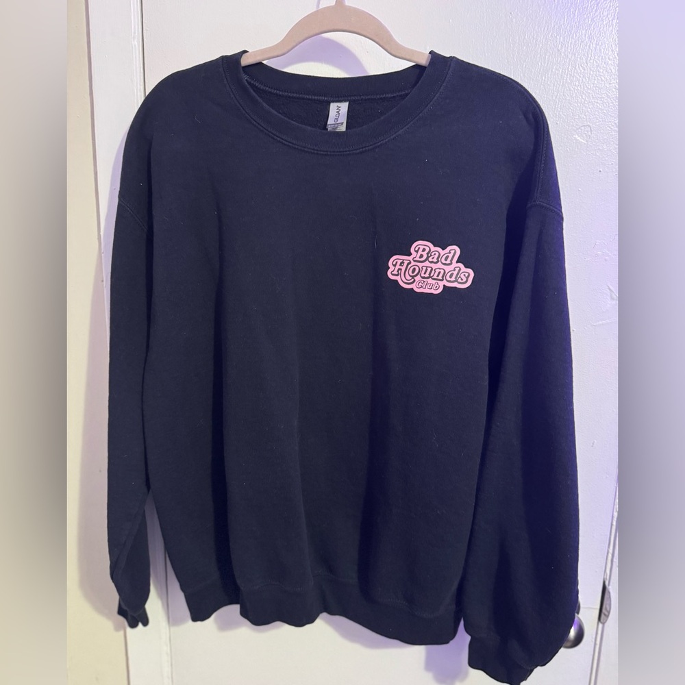 Gildan Black Sweatshirt with Pink Logo